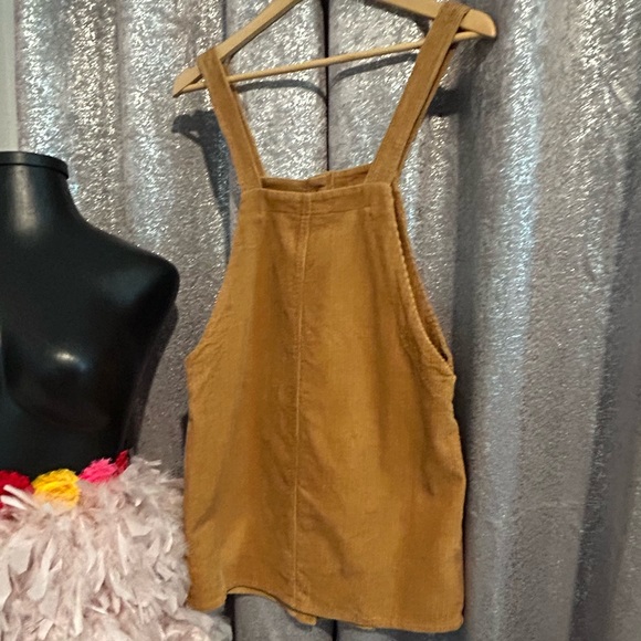 Forever 21 Mustard Corduroy Button-up Skirt Dress Overalls - Picture 5 of 8